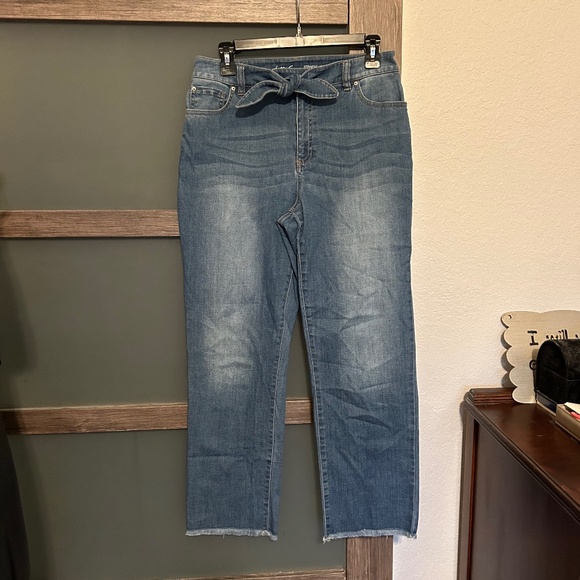 INC Denim | Front-Tie Raw Hem Straight Leg Jeans-Size 6 - Picture 1 of 9